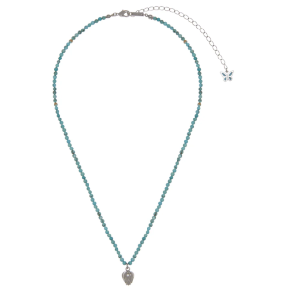 銀薔薇綠松石細鍊   Rose Butterfly Turquoise 日本設計師,日本製,設計項鍊,潮流飾品,選品,設計搭配,設計服裝,潮流服飾,潮流搭配,搭配教學,潮流穿搭,時尚搭配,手錶,潮流品牌,精選商品,優質商品,黃銅,蝴蝶,細鍊,18K鍍金,珍珠,貝殼,鍍銀,綠松石