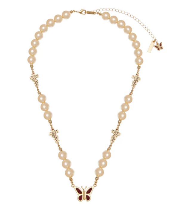 金蝴蝶玫瑰十字聯名項鍊 Ed Hardy RoseCross Angel Gold 日本設計師,日本製,設計項鍊,潮流飾品,選品,設計搭配,設計服裝,潮流服飾,潮流搭配,搭配教學,潮流穿搭,時尚搭配,手錶,潮流品牌,精選商品,優質商品,黃銅,18K鍍金,珍珠,蝴蝶