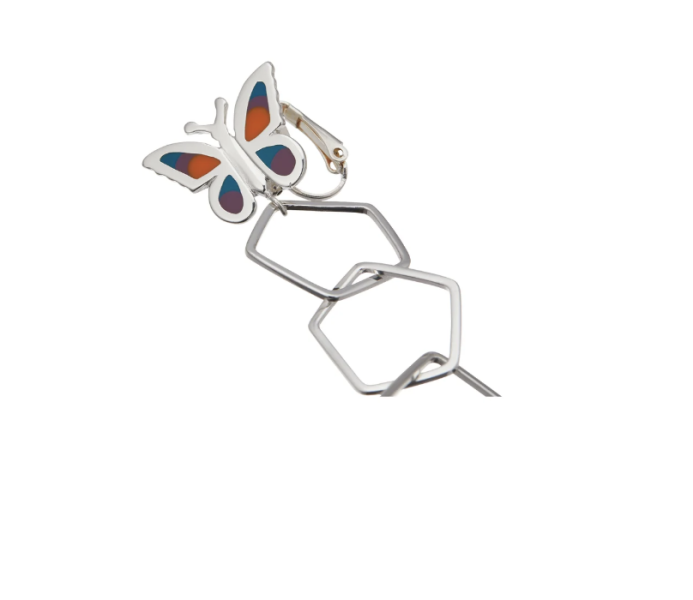 彩銀蝴蝶線框珍珠耳環 Butterfly Meteor Pierce 日本設計師,日本製,設計項鍊,潮流飾品,選品,設計搭配,設計服裝,潮流服飾,潮流搭配,搭配教學,潮流穿搭,時尚搭配,手錶,潮流品牌,精選商品,優質商品,黃銅,蝴蝶,鍍銀,18k金,珍珠,星星,貝殼