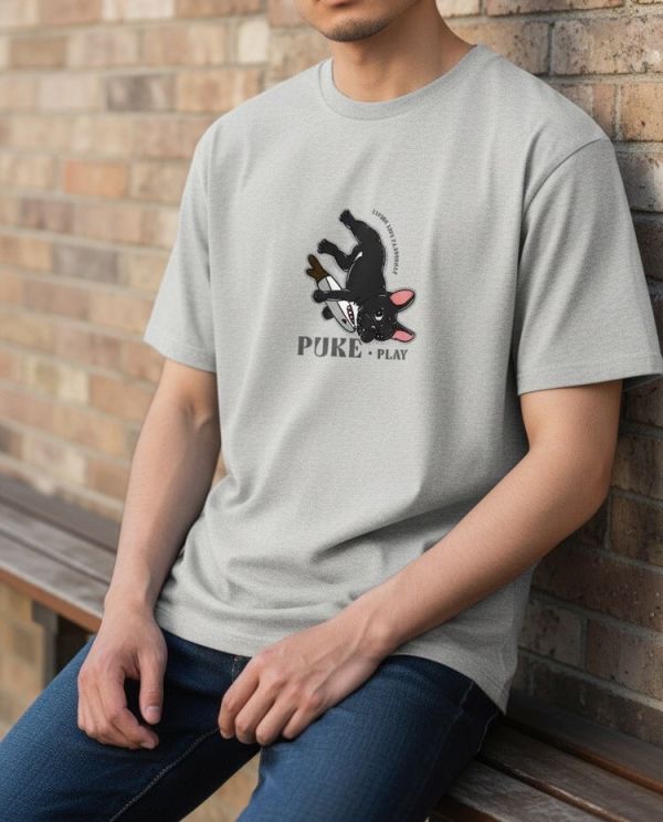 預購-Puke(撲客)酷潮寬版Ｔ恤（我愛鯊魚刀玩具） 