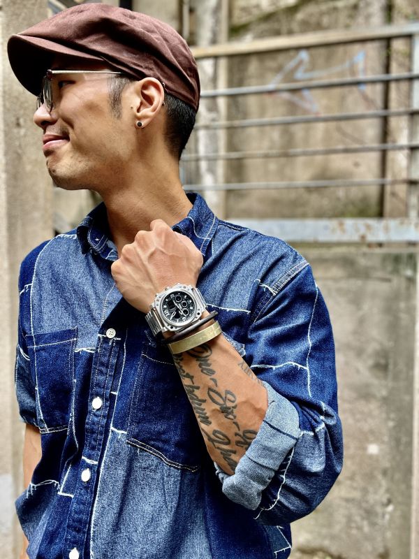 Digital Analog Dual Time Men's Watch 數位類比雙時男士手錶 - 綠橡膠錶帶 