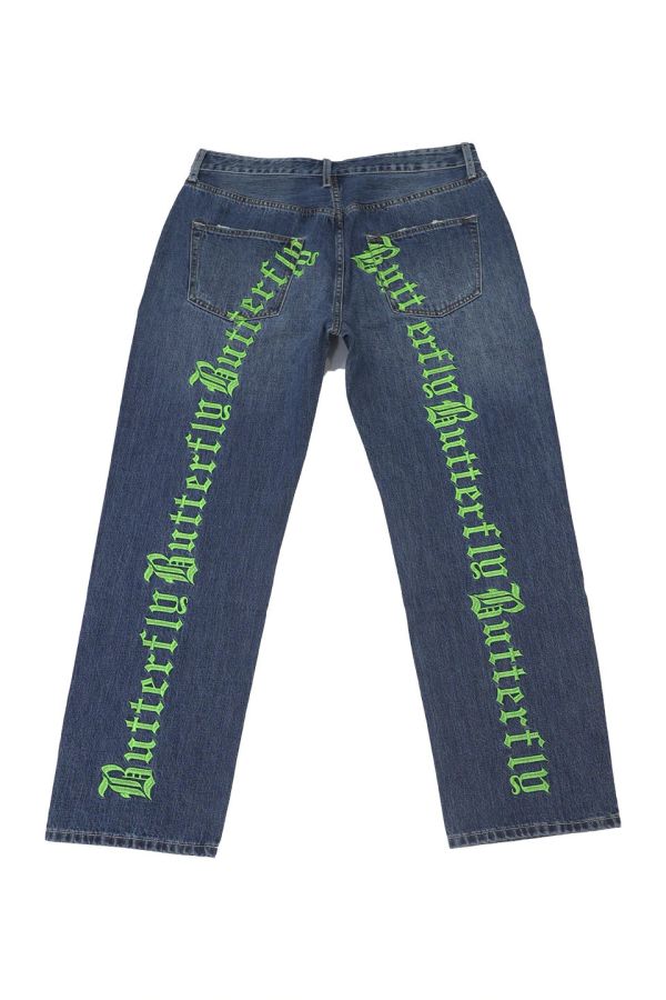 STUGAZI DYING DENIM BLUE 藍色割破刺繡丹寧長褲 藍色割破刺繡丹寧長褲,設計師,日本製,設計項鍊,潮流飾品,選品,設計搭配,設計服裝,潮流服飾,潮流搭配,搭配教學,潮流穿搭,時尚搭配,手錶,潮流品牌,精選商品,優質商品,黃銅,鍍銀,珍珠,蝴蝶,貝殼,頸鍊
