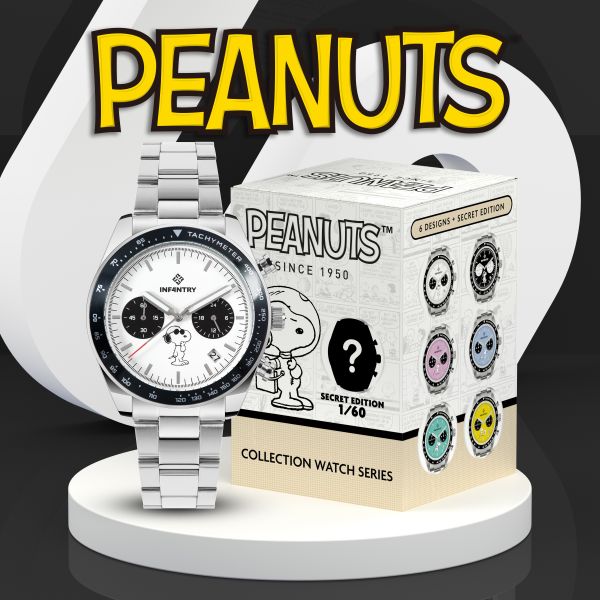INFANTRY X PEANUTS 盲盒石英手錶 (Prime)盲盒 (1只裝) (隨機) INFANTRY X PEANUTS 盲盒石英手錶 (Prime)盲盒 (1只裝) (隨機)- 漫畫獨家腕錶
石英錶,盲盒手錶。