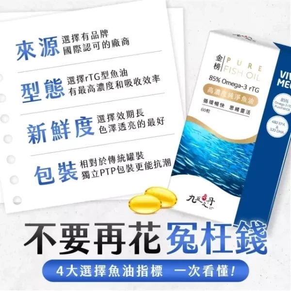 【LINE社群專屬賣場】藥師全新嚴選挪威85% r-TG魚油_EPA480+DHA320_$25/天 