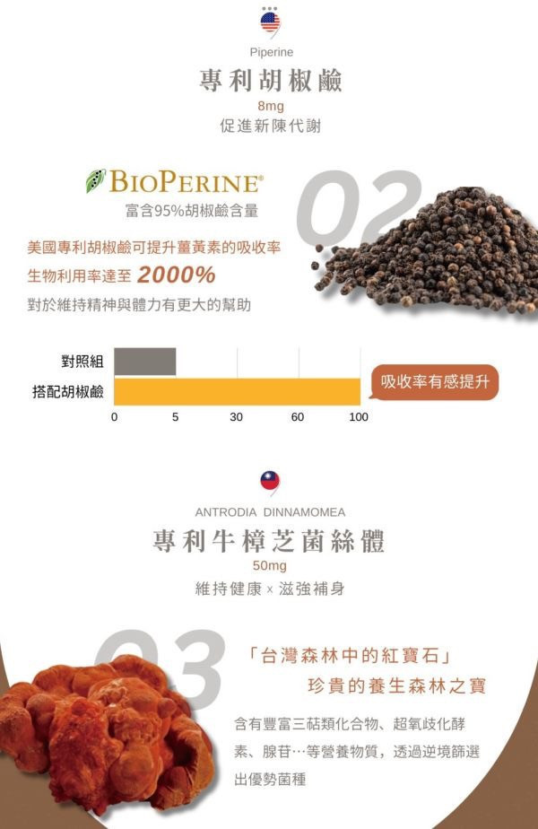 全新包裝限時優惠 薑黃萃取複方膠囊【專利C3薑黃1000mg + 胡椒鹼8mg】 藥師,薑黃,牛樟芝,C3薑黃,胡椒鹼