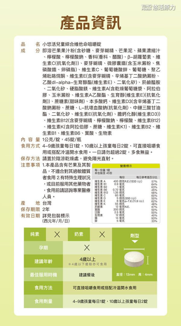 【寶貝全方位成長組】兒童綜合維他命咀嚼錠+牛奶鈣咀嚼錠 