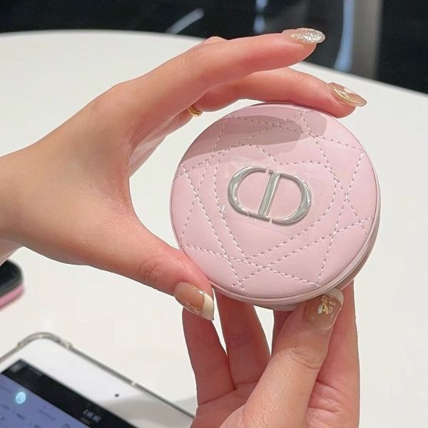 DIOR 千鳥皮革紋化妝鏡 520限定粉 