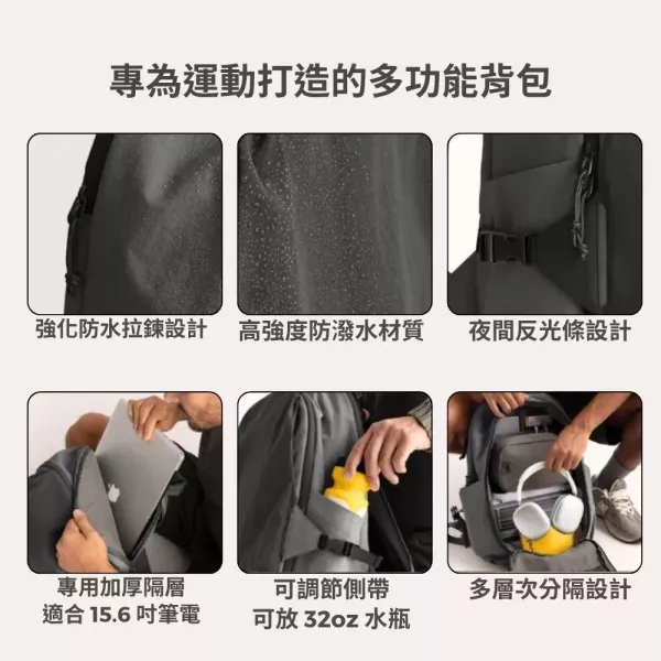 【美國Bagsmart】輕便運動背包套裝 25L 附盥洗包 原廠保固 旅行背包 戶外 防水 騎行運動 大容量背包 Bagsmart, 運動背包, 旅行背包, 防水背包, 騎行背包, 戶外背包, 大容量背包, 背包套裝, 盥洗包, Bagsmart背包