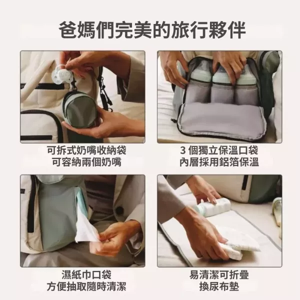 【美國Bagsmart】多功能育兒包 25L 媽媽包 後背包 輕巧容量 多隔層 育嬰用品 尿布墊 防水衣物袋 Bagsmart, 育兒包, 媽媽包, 尿布包, 後背包, 防水包, 多隔層包, 嬰兒外出包, 輕量背包, Bagsmart媽媽包