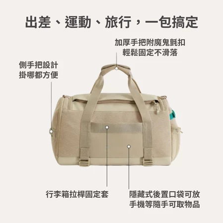 【美國Bagsmart】多功能旅行包 30L 登機包 旅行袋 大容量 健身包 鞋子隔層 背帶可拆 旅遊必備 Bagsmart, 旅行包, 登機包, 健身包, 多功能旅行袋, 大容量旅行袋, 旅遊包, 手提包, 可拆背帶, 鞋子隔層