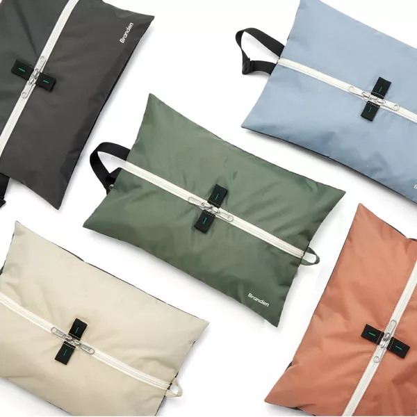 【韓國Branden】多功能半半小物收納包 - 五色任選 Branden, 收納包, 小物收納, 多功能包, 化妝包, 旅行小物袋, 防潑水收納袋, 攜帶包, 旅行收納, Branden收納包