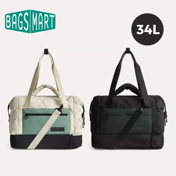 【美國Bagsmart】大容量旅行手提袋 34L 登機包 托特包 大容量 多隔層 手提 背帶可拆 旅遊必備 Bagsmart, 旅行手提袋, 登機包, 托特包, 大容量旅行包, 多隔層旅行袋, 可拆背帶, 旅遊包, 出差包, Bagsmart托特包