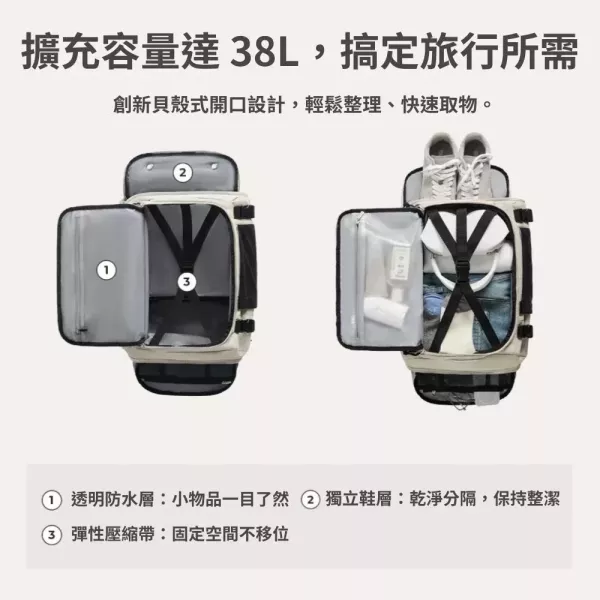 【美國Bagsmart】38L旅人擴充後背包 防盜背包 原廠保固 旅行背包 後背包 登山背包 大容量背包 Bagsmart, 38L背包, 擴充後背包, 旅行背包, 防盜背包, 登機包, 商務背包, 大容量背包, 旅人背包, Bagsmart後背包
