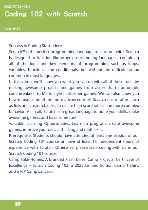 進階程式設計102  Coding 102 with Scratch-2025-UCLA Summer Camp 美國遊學,UCLA夏令營,Scratch程式設計,兒童遊學,洛杉磯營隊,名校遊學,程式設計營,親子遊學,夏令營推薦,科技營隊,美國營隊,編程課程