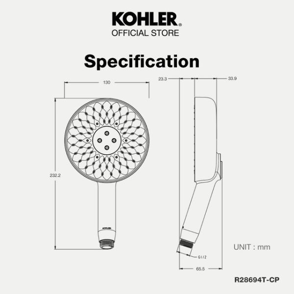 KOHLER-Statement WaterMind technology 多功能手持花灑-摩登金 