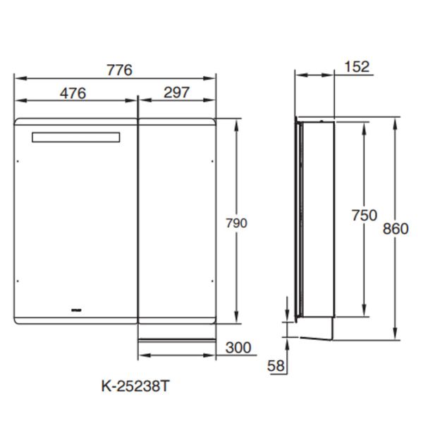 Kohler-Family Care 80 cm 鏡櫃 (帶插座) 