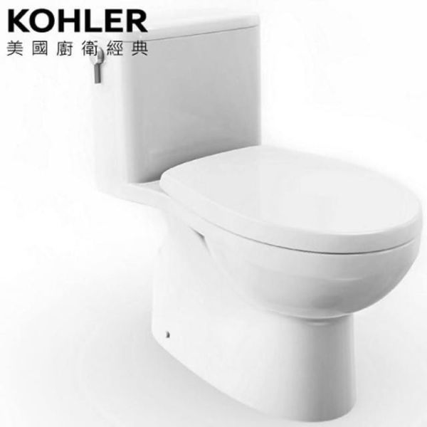 Kohler-New Patio五級旋風單體馬桶(白,不含緩降蓋K-20188T-0,305mm)3.0/4.5L兩段金級,700*357*698mm 