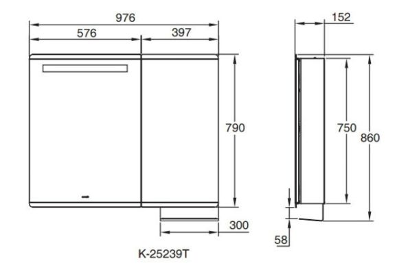 Kohler-Family Care 100 cm 鏡櫃 (帶插座) 