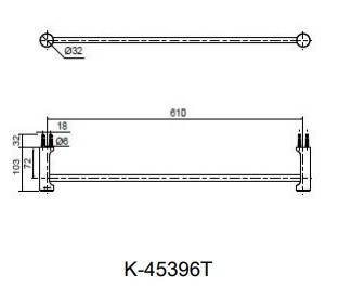 Kohler-July 60cm 毛巾桿 (黑) 