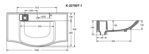 Kohler-FamilyCare1.0 浴室櫃右開放(白),1000mm 
