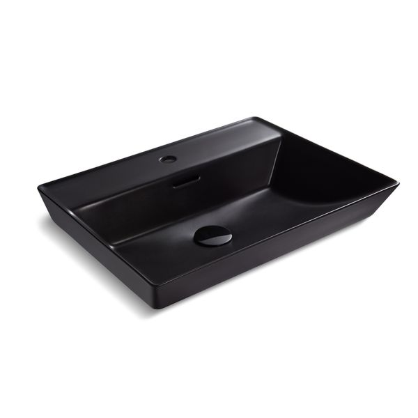 Kohler-Brazn 檯面盆(黑,單龍頭孔),584*483*183mm 