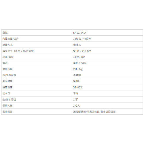 SAKURA櫻花 儲熱式熱水器系列-EH-1210AL4 儲熱式12加侖電熱水器 SAKURA,櫻花,儲熱式熱水器系列,EH-1210AL4,儲熱式12加侖電熱水器