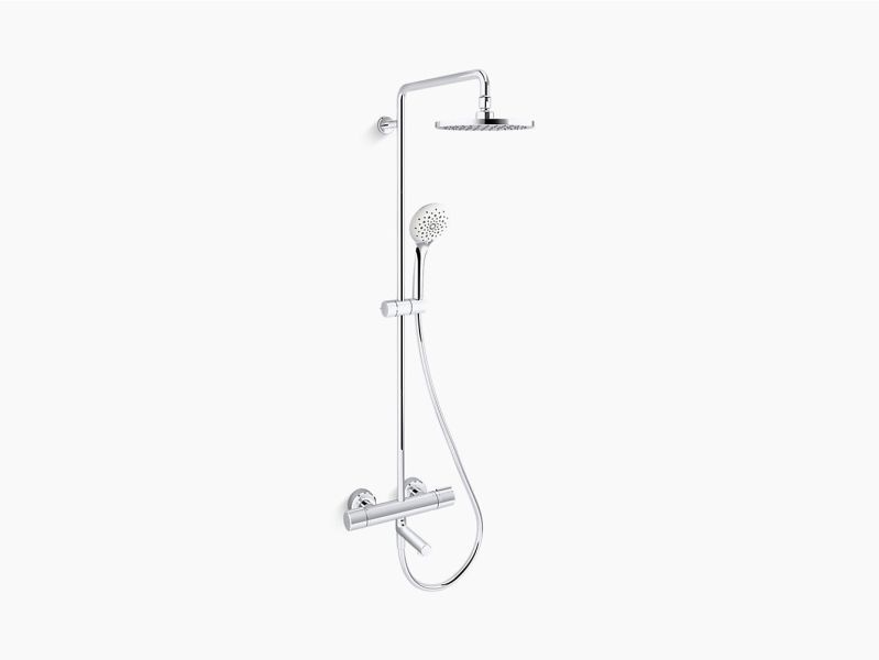 Kohler-Atom 三路直角型淋浴柱(鉻)(可另購加長管)花灑高度無法調整 
