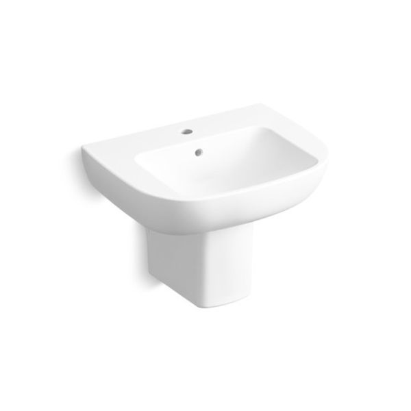 Kohler-Reach 單孔半瓷腳壁掛臉盆(成套),572*454mm 