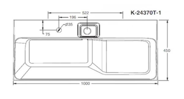 KOHLER-MaxiSpace2.0 單孔一體成型檯面盆1000mm 
