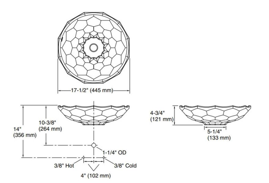 KOHLER-Briolette™ 玻璃臉盆445mm*H121mm 