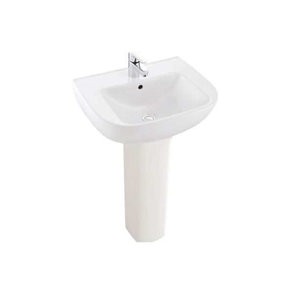 Kohler-Reach 單孔長瓷腳掛牆臉盆組(龍頭另購),572*454mm 