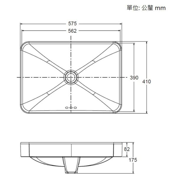 KOHLER-Forefront 長方型檯面盆(白,無龍頭孔,含溢水孔)580*410mm 