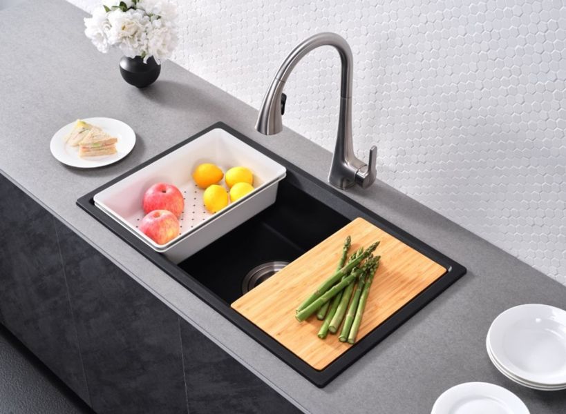 KOHLER-Task Neoroc 花崗岩台上台下兩用單槽 (黑) 