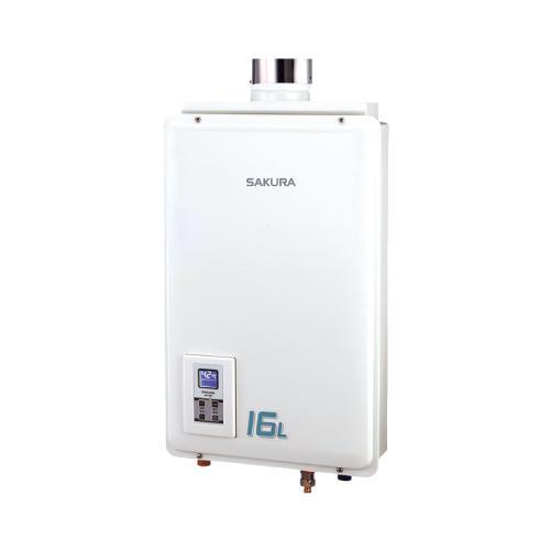 SAKURA櫻花 數位熱水器系列-SH1680 16L 供排平衡智能恆溫熱水器(浴室、櫥櫃專用) SAKURA,櫻花,數位熱水器系列,SH1680,16L供排平衡智能恆溫熱水器