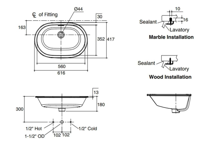KOHLER科勒 瓷器盆類系列-K-21057K-0 橢圓型下崁盆(白) KOHLER,科勒,瓷器盆類系列,K-21057K-0,橢圓型下崁盆(白)