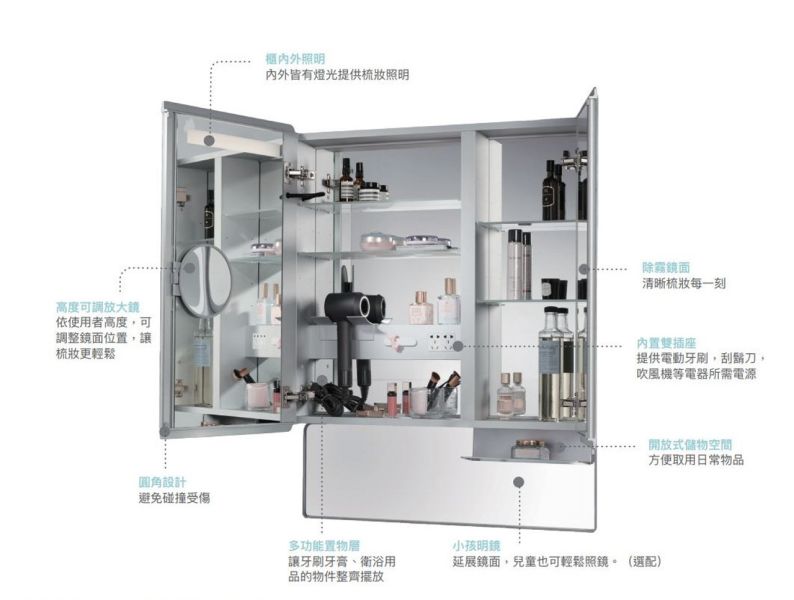 Kohler-Family Care 60 cm 鏡櫃-左開 (帶插座) 