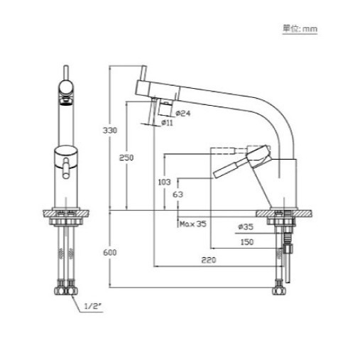 LOLAT羅力衛浴 水龍頭系列-D5268LF 無鉛RO廚房三用水龍頭 LOLAT,羅力衛浴,水龍頭系列,D5268LF,無鉛廚房三用水龍頭