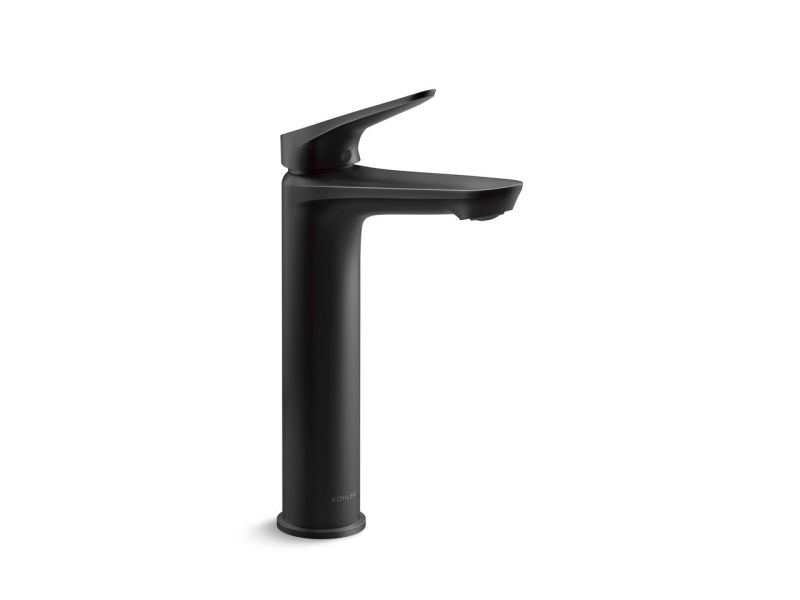 KOHLER科勒 Fluence系列-K-33822T-4-BL單槍加高面盆龍頭 (黑) KOHLER,科勒,Fluence系列,K-33822T-4-BL,單槍加高面盆龍頭(黑)