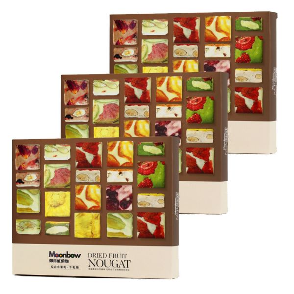 Moonbow 七彩果乾牛軋糖九寶盒*3盒 
