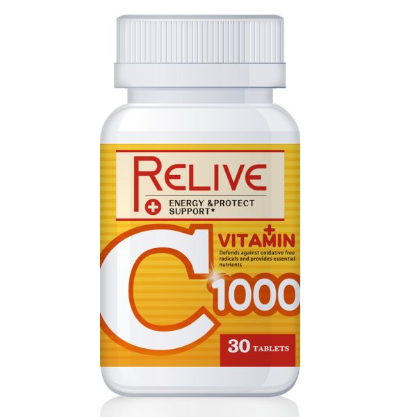 美人超值團購【RELIVE】查驗登記1000mg 維生素C(30錠/瓶)X7瓶 