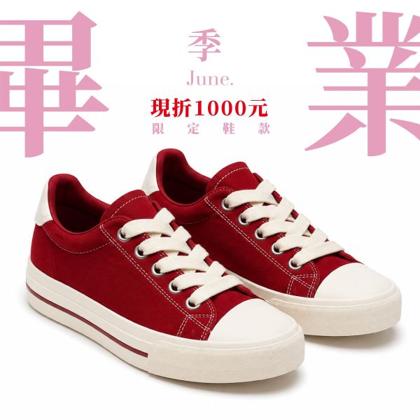 縫線大頭鞋-紅色 小白鞋,餅乾鞋,厚底鞋,休閒鞋,鬆餅鞋,真皮鞋,送客神器,情侶鞋,女鞋