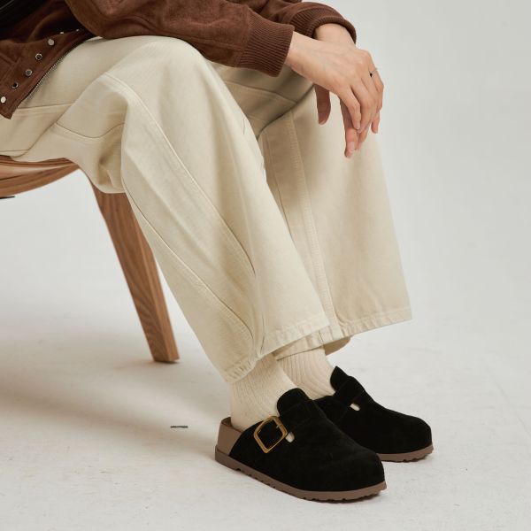 柔韌麵包家族-皮帶扣勃肯-麂皮黑 小白鞋,餅乾鞋,厚底鞋,休閒鞋,鬆餅鞋,真皮鞋,送客神器,情侶鞋,球鞋,厚底球鞋,樂福鞋,瑪莉珍鞋,高跟鞋,女鞋,勃肯鞋