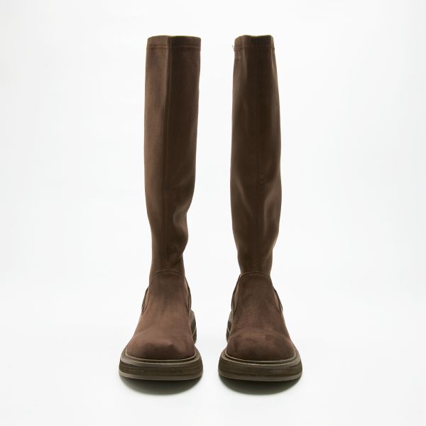 自帶直腿濾鏡-薄底彈力長筒靴-咖啡色 小白鞋,餅乾鞋,厚底鞋,休閒鞋,鬆餅鞋,真皮鞋,送客神器,情侶鞋,球鞋,厚底球鞋,樂福鞋,瑪莉珍鞋,高跟鞋,女鞋,勃肯鞋,短靴,切爾西靴,踝靴,靴子,中筒靴,長靴,尖頭靴