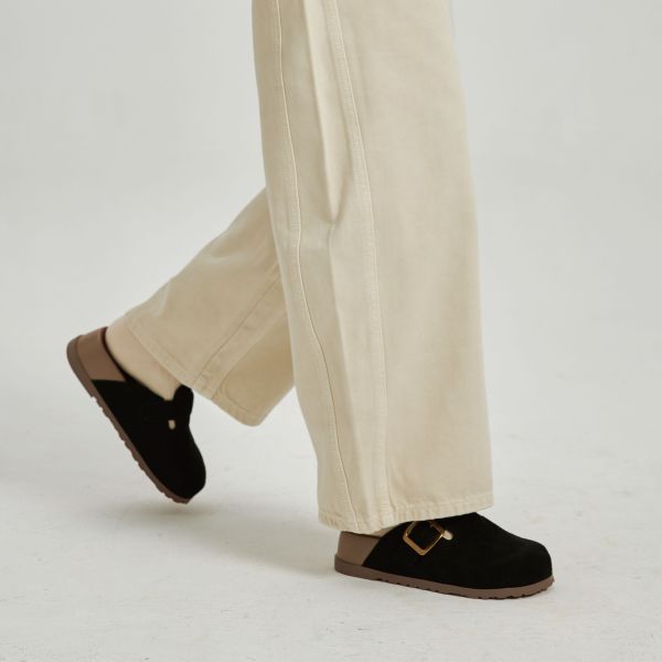 柔韌麵包家族-皮帶扣勃肯-麂皮黑 小白鞋,餅乾鞋,厚底鞋,休閒鞋,鬆餅鞋,真皮鞋,送客神器,情侶鞋,球鞋,厚底球鞋,樂福鞋,瑪莉珍鞋,高跟鞋,女鞋,勃肯鞋