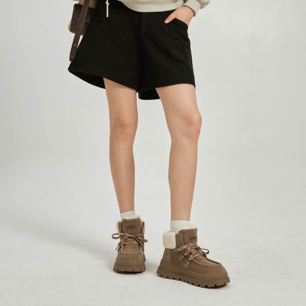 冬天不想離腳-麂皮毛圈雪靴-卡其色 小白鞋,餅乾鞋,厚底鞋,休閒鞋,鬆餅鞋,真皮鞋,送客神器,情侶鞋,球鞋,厚底球鞋,樂福鞋,瑪莉珍鞋,高跟鞋,女鞋,勃肯鞋,短靴,切爾西靴,踝靴,靴子,中筒靴,長靴,尖頭靴