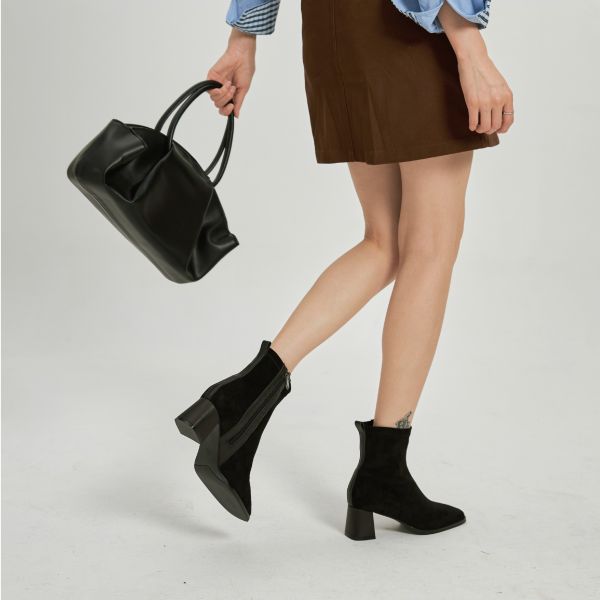 忘記有穿彈力靴-二代絨布彈力靴-黑色 小白鞋,餅乾鞋,厚底鞋,休閒鞋,鬆餅鞋,真皮鞋,送客神器,情侶鞋,球鞋,厚底球鞋,樂福鞋,瑪莉珍鞋,高跟鞋,女鞋,勃肯鞋,短靴,切爾西靴,踝靴,靴子,中筒靴,長靴,尖頭靴