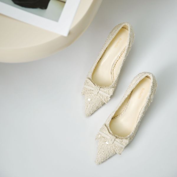 法式日常濾鏡-小香風跟鞋-毛呢白 小白鞋,餅乾鞋,厚底鞋,休閒鞋,鬆餅鞋,真皮鞋,送客神器,情侶鞋,球鞋,厚底球鞋,樂福鞋,瑪莉珍鞋,高跟鞋,女鞋