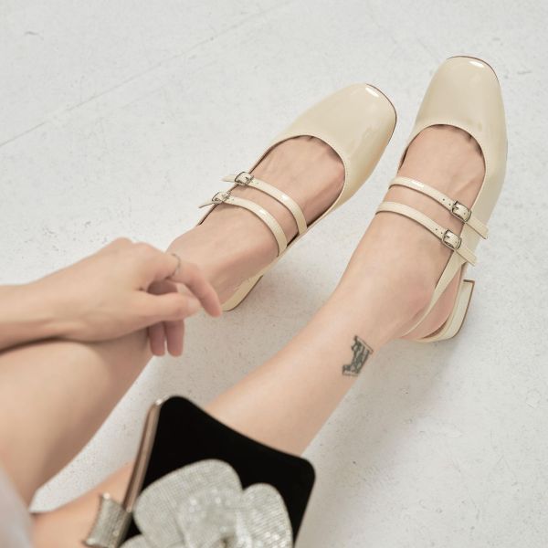 學院風打底-優雅不費力瑪莉珍鞋-光澤白 小白鞋,餅乾鞋,厚底鞋,休閒鞋,鬆餅鞋,真皮鞋,送客神器,情侶鞋,球鞋,厚底球鞋,樂福鞋,瑪莉珍鞋