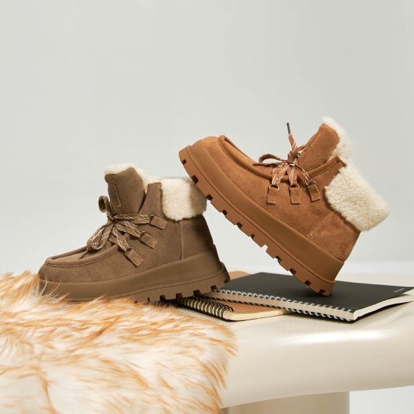 冬天不想離腳-麂皮毛圈雪靴-卡其色 小白鞋,餅乾鞋,厚底鞋,休閒鞋,鬆餅鞋,真皮鞋,送客神器,情侶鞋,球鞋,厚底球鞋,樂福鞋,瑪莉珍鞋,高跟鞋,女鞋,勃肯鞋,短靴,切爾西靴,踝靴,靴子,中筒靴,長靴,尖頭靴