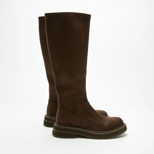 自帶直腿濾鏡-薄底彈力長筒靴-咖啡色 小白鞋,餅乾鞋,厚底鞋,休閒鞋,鬆餅鞋,真皮鞋,送客神器,情侶鞋,球鞋,厚底球鞋,樂福鞋,瑪莉珍鞋,高跟鞋,女鞋,勃肯鞋,短靴,切爾西靴,踝靴,靴子,中筒靴,長靴,尖頭靴